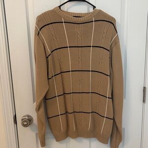 Chaps Tan and Black Crewneck Sweater
